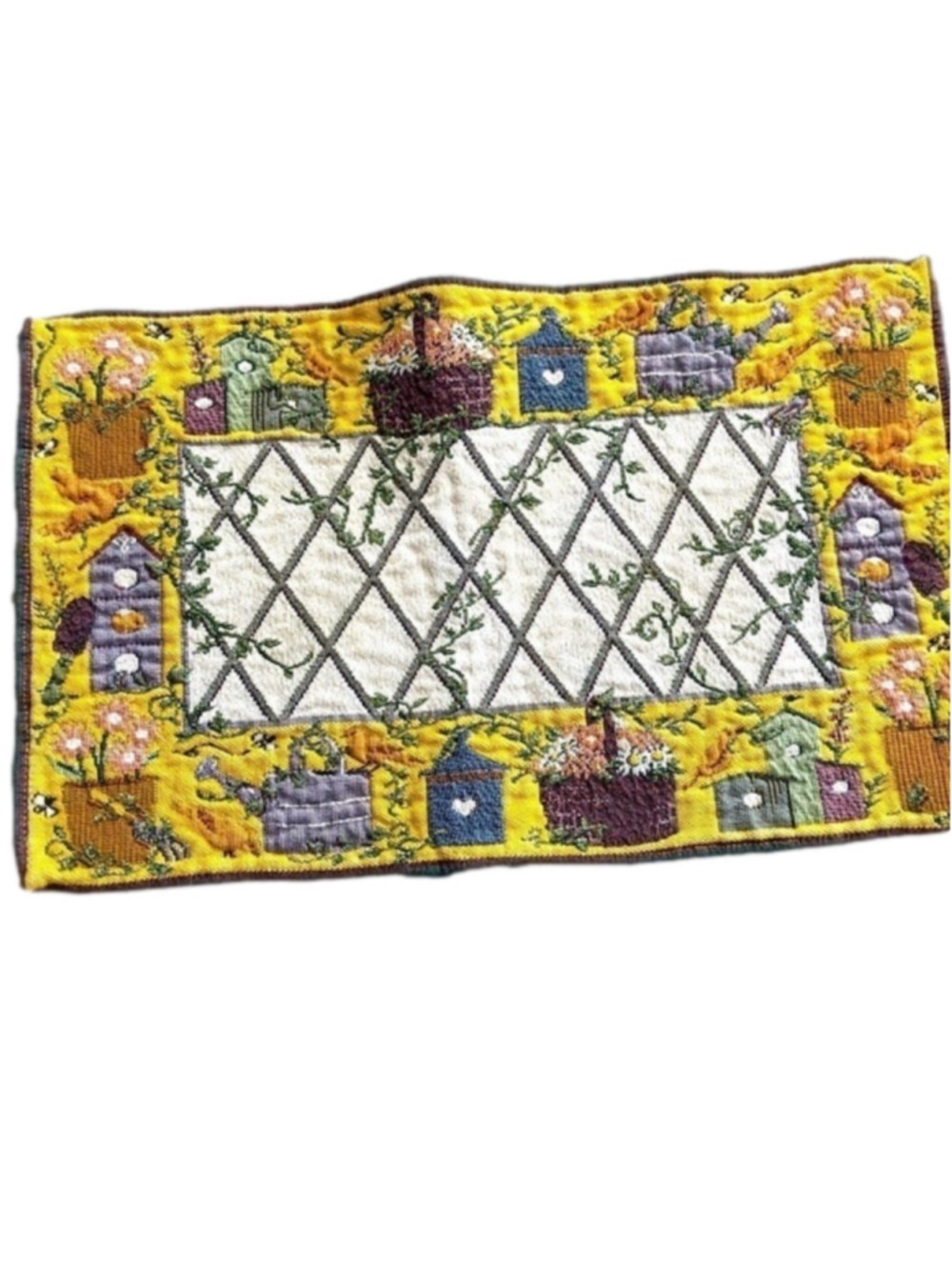 Embroidered Birdhouse Garden Placemat